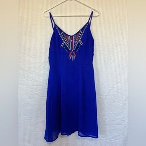 Charming Charlie Women’s Royal Blue Embroidered Dress